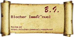 Blocher Immánuel névjegykártya